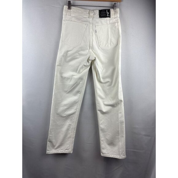 Levis Junior White Straight-Leg Jeans Size 7 M 100% Cotton - Picture 5 of 6